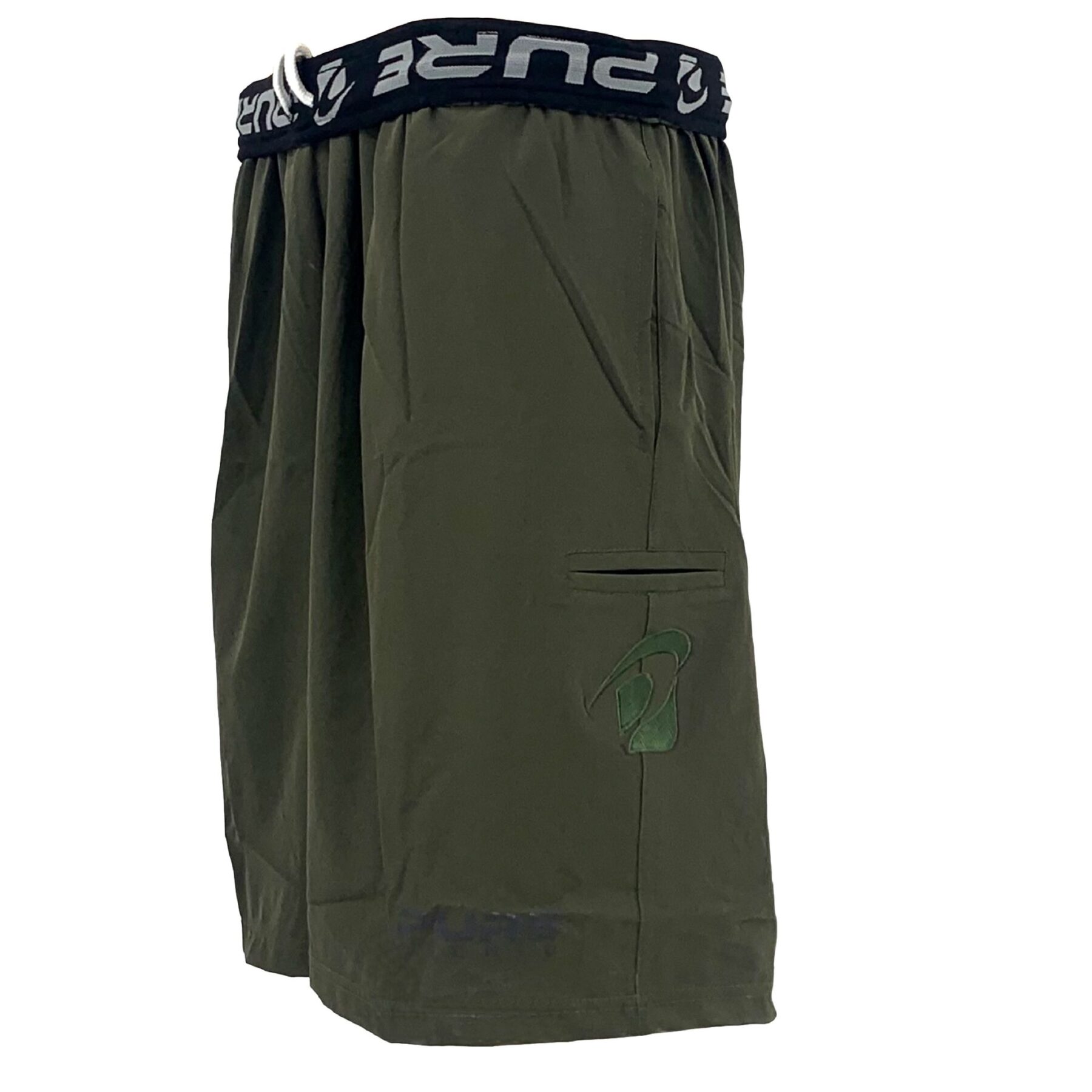 olive green fleece shorts