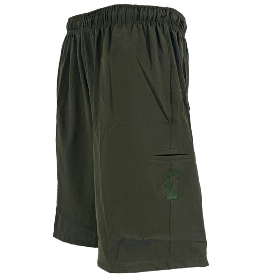 olive green fleece shorts