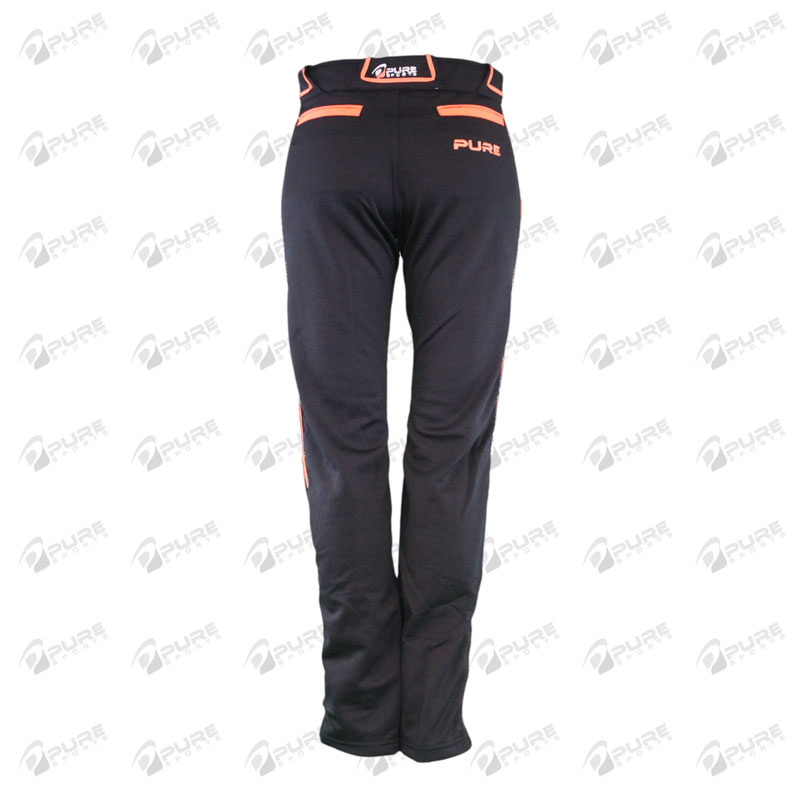 Baseball Pants Black with Orange Piping 