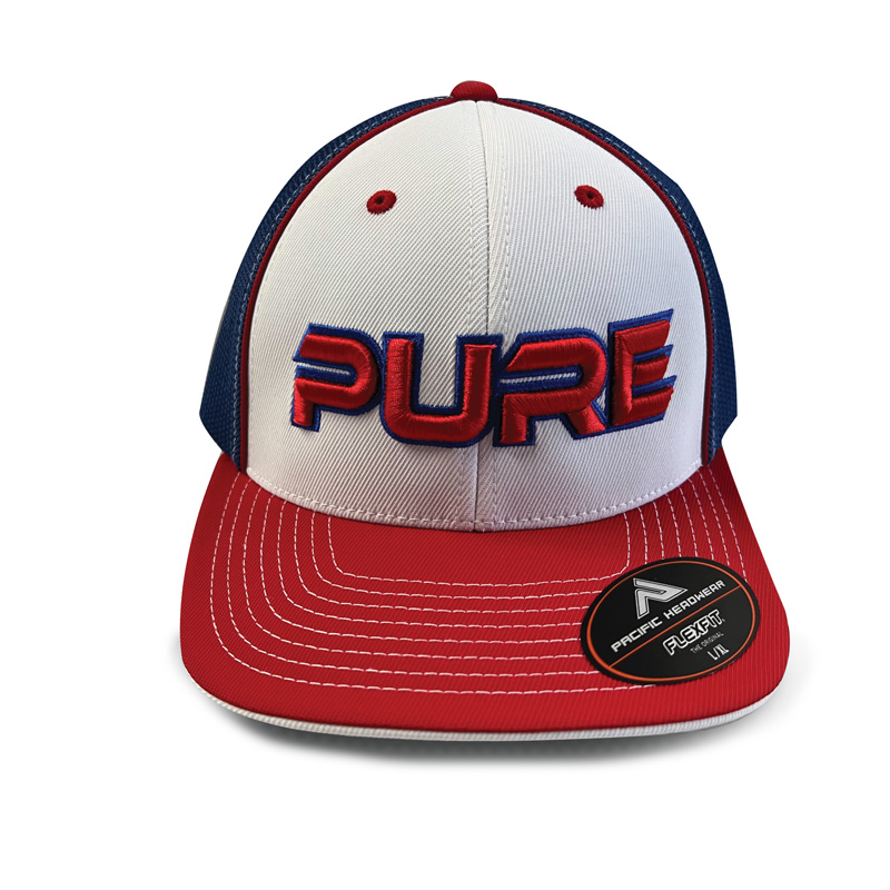 Leesbaarheid Foto Grap PURE Pacific Performance FLEXFIT® Hat Blue/White/Red – #SWINGPURE