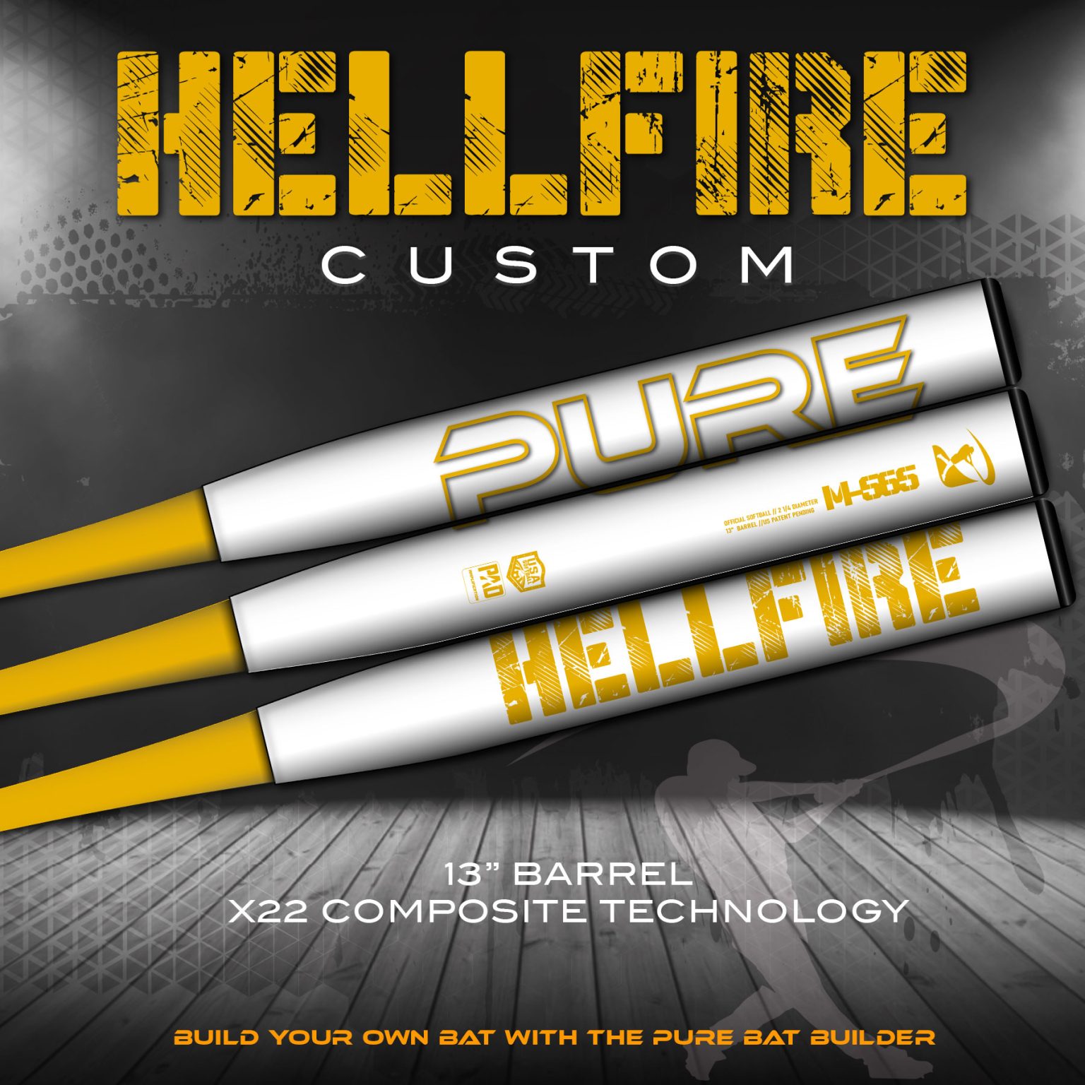 SOLD OUT 2023 Custom HELLFIRE 13″ X22 ASA Softball Bat SWINGPURE