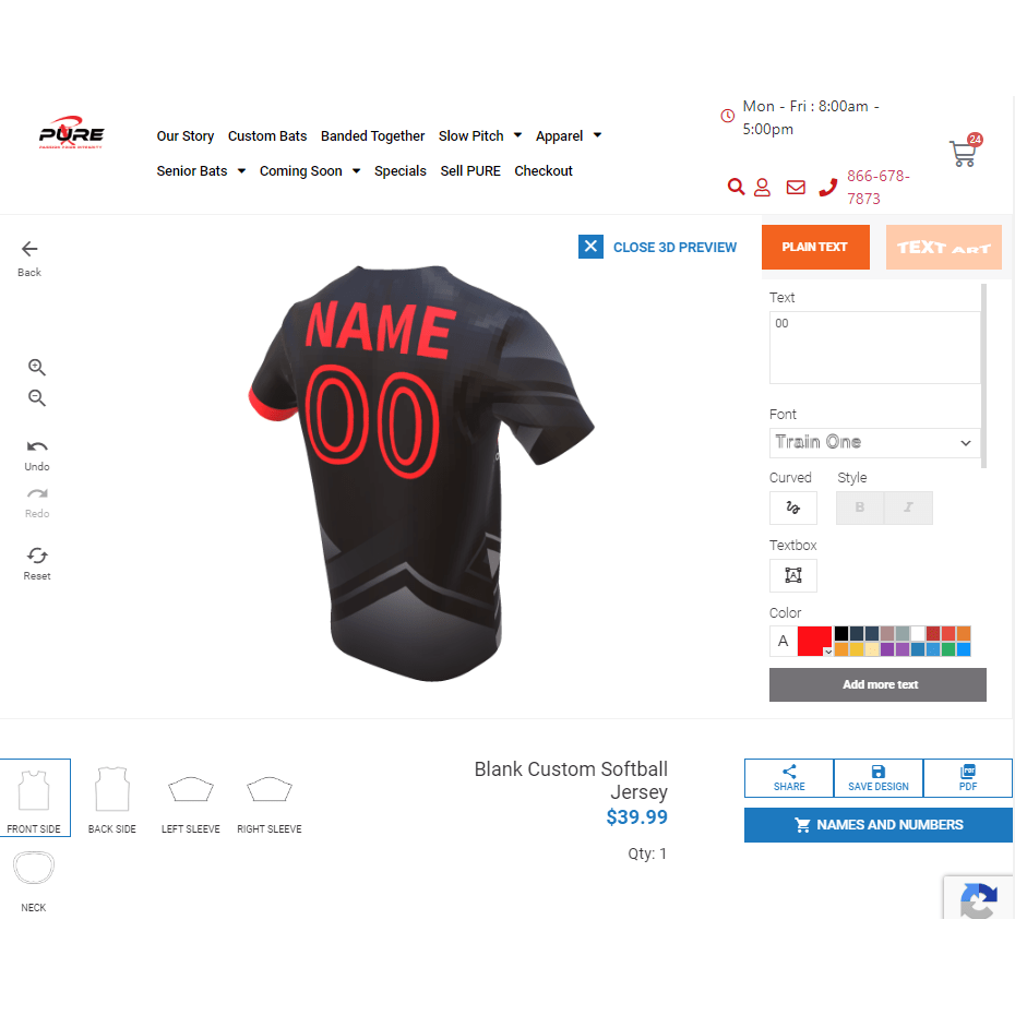 Custom Softball Jersey - Personalized Name & Number, Button Down Baseball Shirt For Men, Women, Youth Teams
